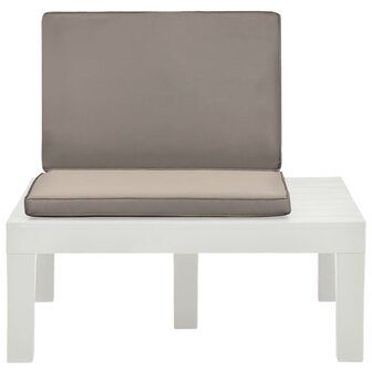 Loungestoel met kussen kunststof wit