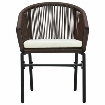 Tuinstoelen 2 st PE-rattan bruin