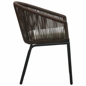 Tuinstoelen 2 st PE-rattan bruin