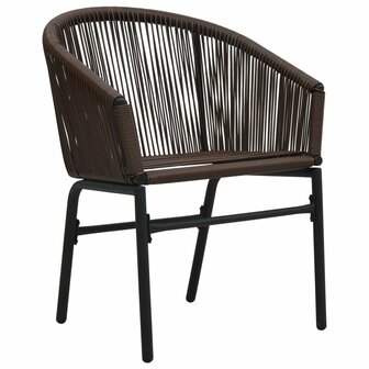 Tuinstoelen 2 st PE-rattan bruin