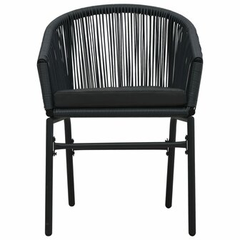 Tuinstoelen 2 st PE-rattan zwart