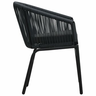 Tuinstoelen 2 st PE-rattan zwart