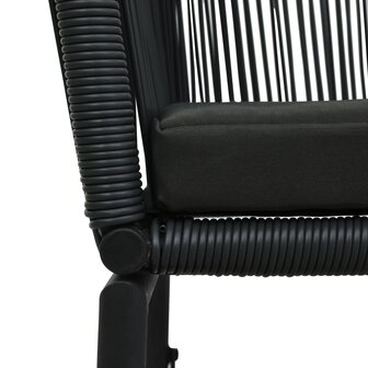 Tuinstoelen 2 st PE-rattan zwart