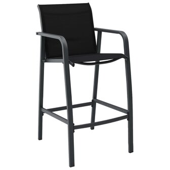 Tuinbarstoelen 2 st textileen zwart