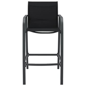 Tuinbarstoelen 2 st textileen zwart