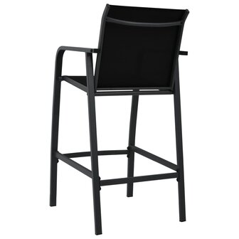Tuinbarstoelen 2 st textileen zwart