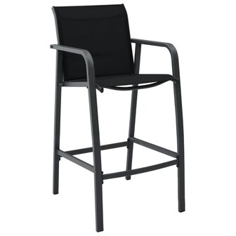 Tuinbarstoelen 4 st textileen zwart