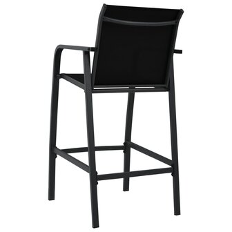 Tuinbarstoelen 4 st textileen zwart