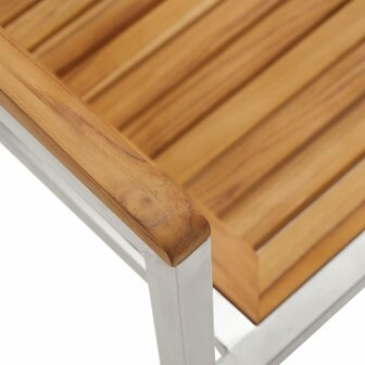 Tuinstoelen 2 st massief teakhout en roestvrij staal