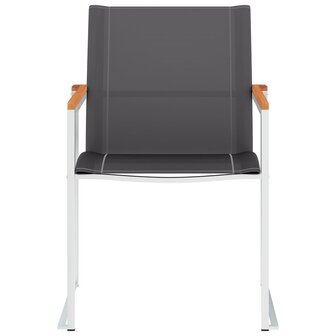 Tuinstoelen 4 st textileen en roestvrij staal grijs