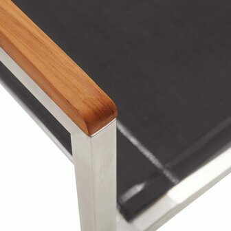 Tuinstoelen 4 st textileen en roestvrij staal grijs