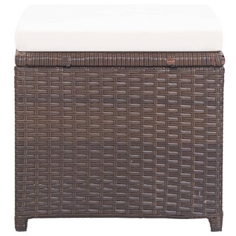 Tuinkrukken 2 st met kussens poly rattan bruin
