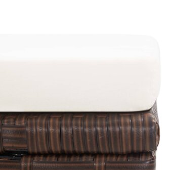 Tuinkrukken 2 st met kussens poly rattan bruin