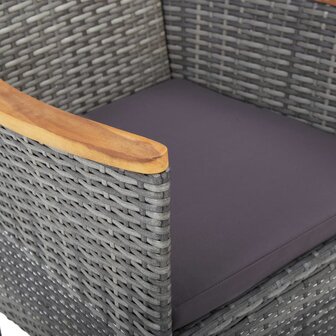 Tuinstoelen 2 st poly rattan grijs