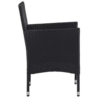 Tuinstoelen 2 st poly rattan zwart