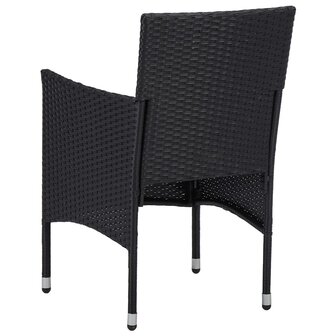 Tuinstoelen 2 st poly rattan zwart