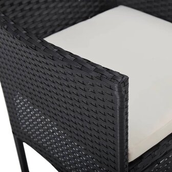 Tuinstoelen 2 st poly rattan zwart
