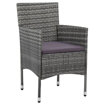 Tuinstoelen 2 st poly rattan grijs