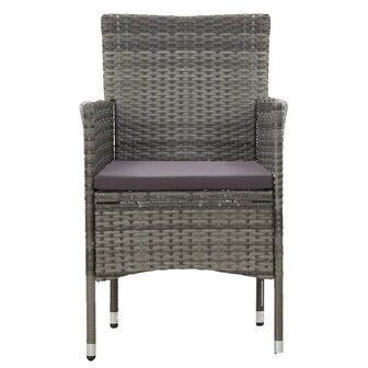 Tuinstoelen 2 st poly rattan grijs