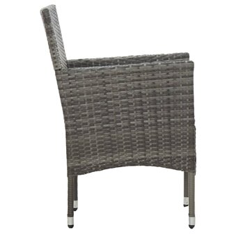 Tuinstoelen 2 st poly rattan grijs