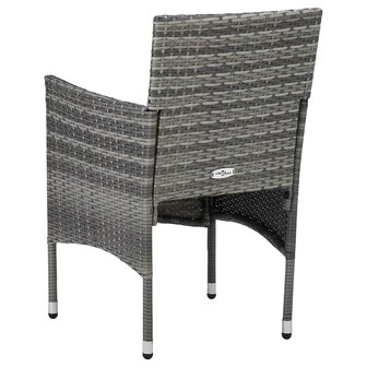 Tuinstoelen 2 st poly rattan grijs