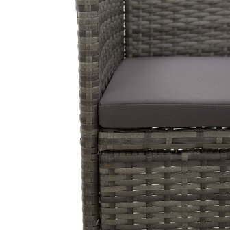 Tuinstoelen 2 st poly rattan grijs