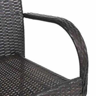 Tuinstoelen stapelbaar 2 st poly rattan bruin