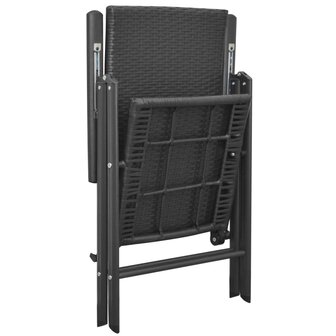 Tuinstoelen stapelbaar 2 st poly rattan zwart