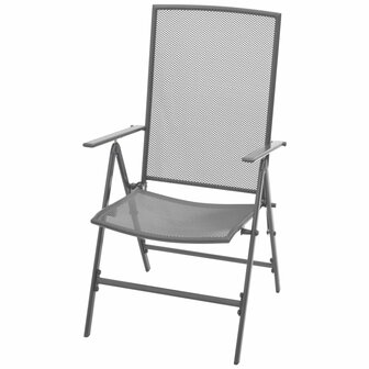 Tuinstoelen stapelbaar 2 st staal grijs