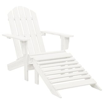Tuinstoel met hocker hout wit