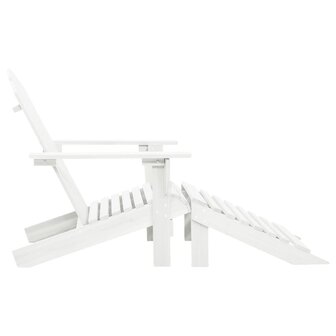 Tuinstoel met hocker hout wit