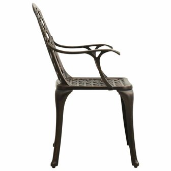 Tuinstoelen 2 st gietaluminium bronskleurig