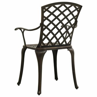 Tuinstoelen 2 st gietaluminium bronskleurig