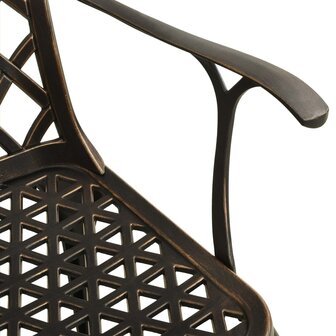 Tuinstoelen 2 st gietaluminium bronskleurig