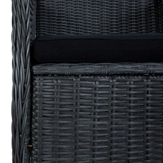 Tuinstoelen 2 st met kussens poly rattan donkergrijs