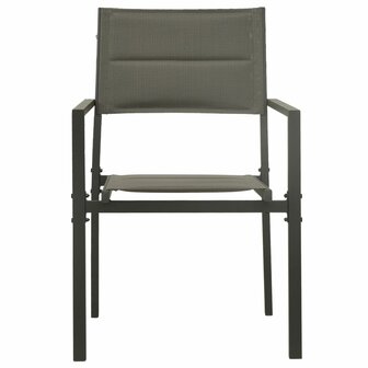 Tuinstoelen 2 st textileen en staal grijs en antracietkleurig
