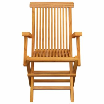 Tuinstoelen 3 st massief teakhout