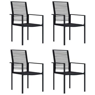 Tuinstoelen 4 st PVC-rattan zwart