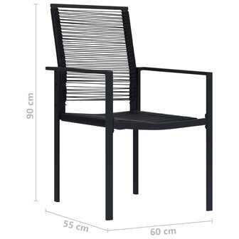 Tuinstoelen 4 st PVC-rattan zwart