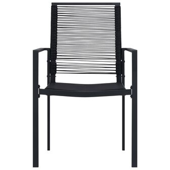 Tuinstoelen 2 st PVC-rattan zwart
