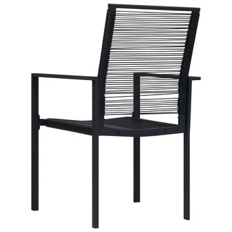 Tuinstoelen 2 st PVC-rattan zwart