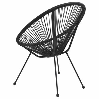 Maanstoelen 2 st rattan zwart