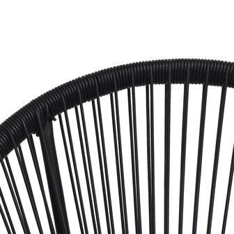 Maanstoelen 2 st rattan zwart