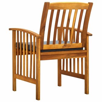 Tuinstoelen 2 st met kussens massief acaciahout