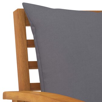 Tuinstoelen 2 st met donkergrijs kussen massief acaciahout