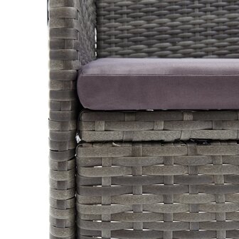 Tuinstoelen 4 st poly rattan grijs