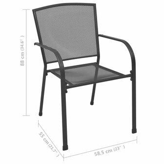 Tuinstoelen 4 st mesh ontwerp staal antraciet