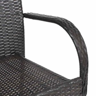 Tuinstoelen stapelbaar 4 st poly rattan bruin