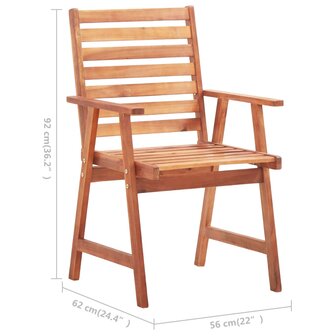 Tuinstoelen 6 st met kussens massief acaciahout