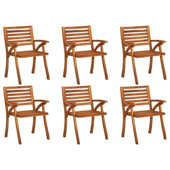 Tuinstoelen 6 st massief acaciahout